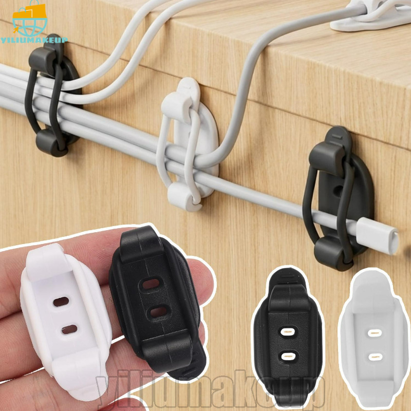 [Quick] 5-1 Conjunto De Clipes De Cabo De Silicone De 3 Furos-Gerenciador De Fio De Dados-Suporte De Linha De Carregamen