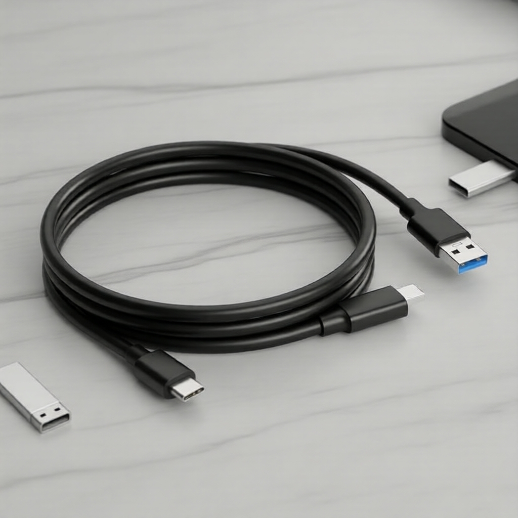 Cabo USB 3.2 Gen 2 Tipo-A para USB-C, 10 Gbps, carregamento rápido 3A 60W, sincronização de dados para SSD/HDD, Quick