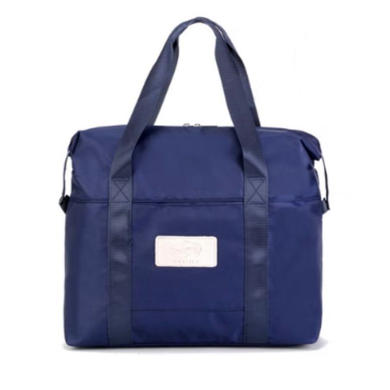 Bolsa Dobrável Estampa Lisa Retangular Viagem Azul