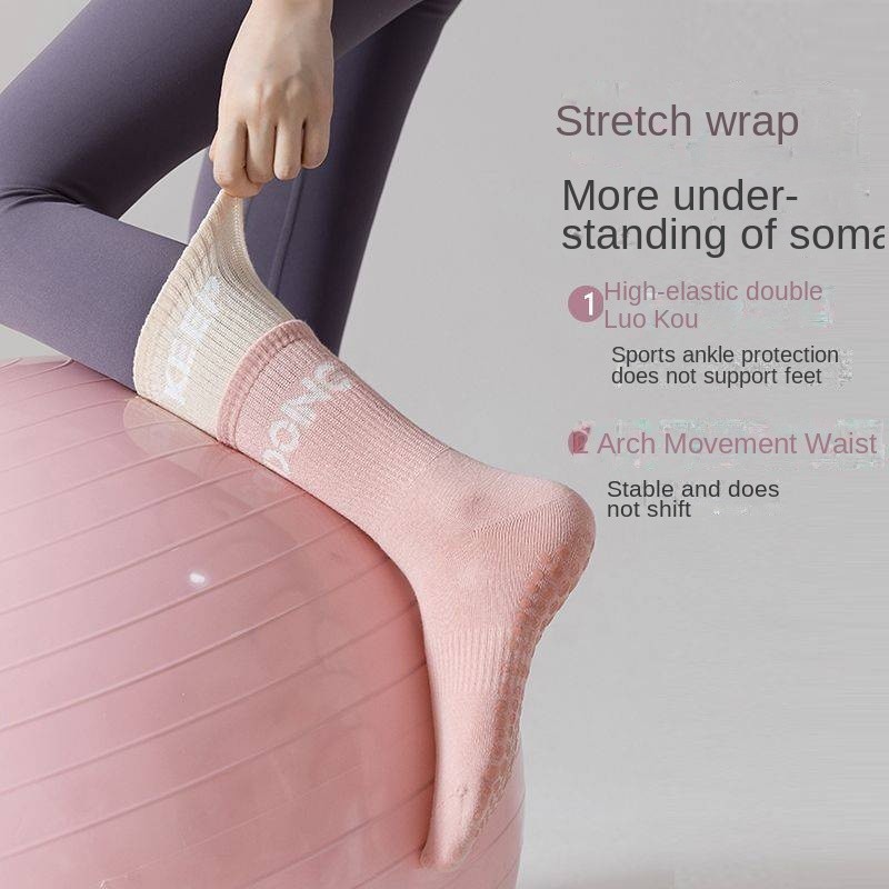 Yoga Socks Non-Slip Professional Female Pilates Dedicated Tube Socks Indoor Sports Stockings QF96