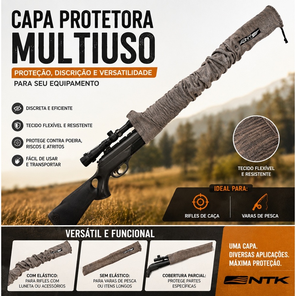 Capa Protetora Case para Rifle Espingarda ou Vara de Pesca