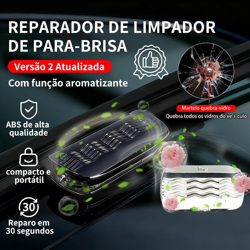 Ferramenta de reparo para limpadores de para-brisa automotivo, com quebra-vidros e fragrância.
