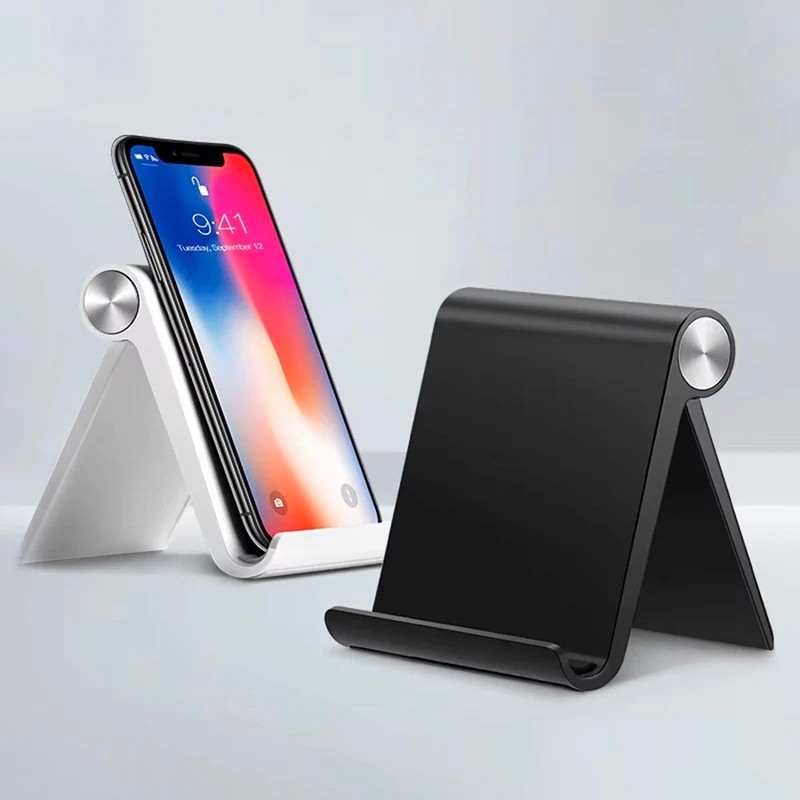 Suporte de telefone de mesa dobrável portátil ajustável, adequado para iPhone e Samsung e outros telefones celulares