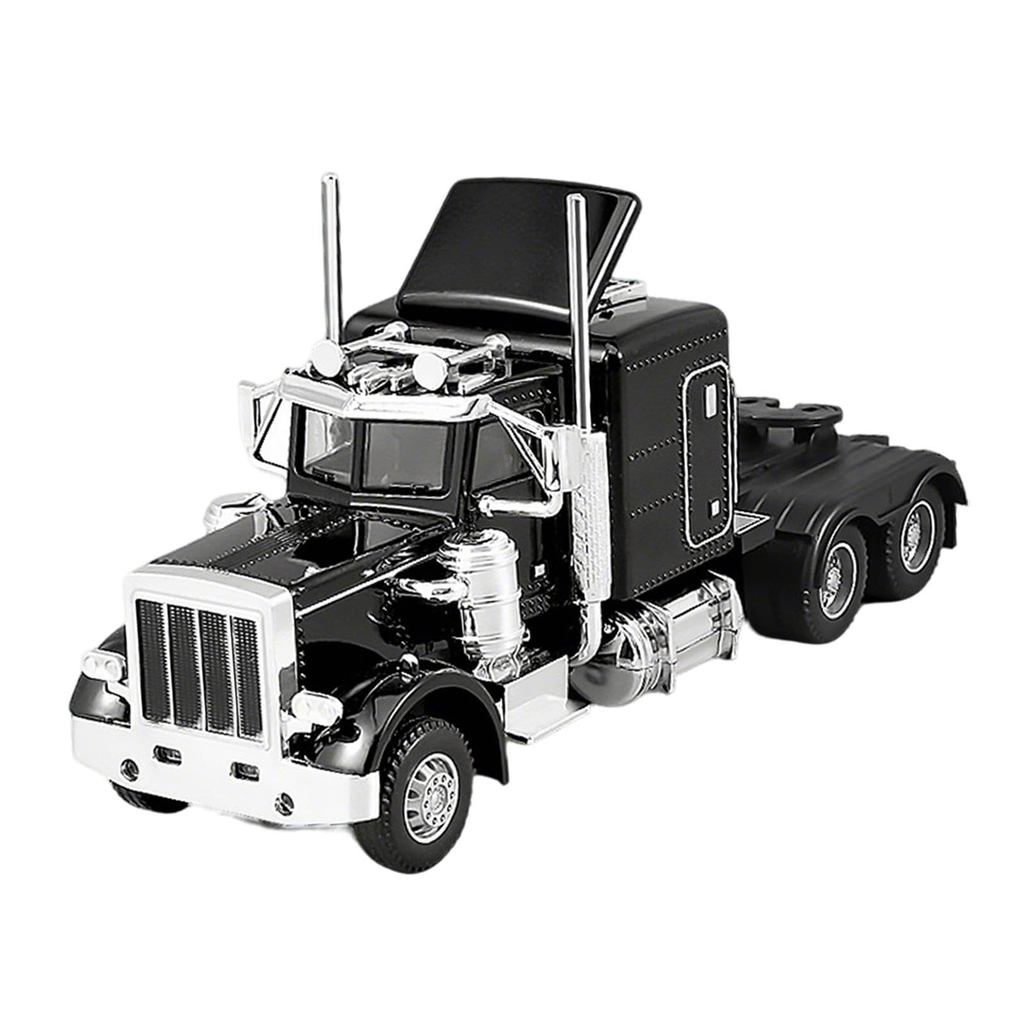 Koolsoo 1:32 Scale Diecast Truck Model with Rubber Tires, Lights, and Sound Effects - Christmas Gift Edition (White, Bla
