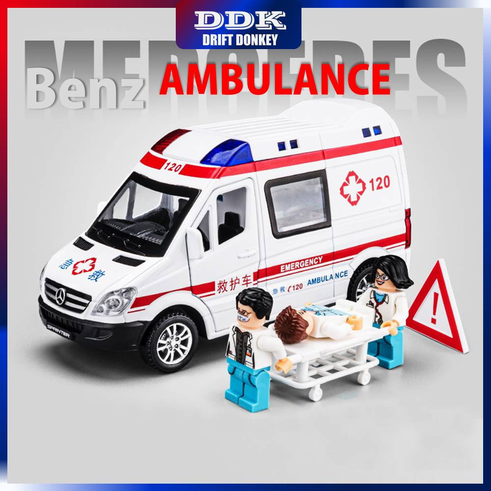 Ambulância Modelo De Carro De Brinquedo Metal Sound & Light Pull Back Truck  Presentes Para Crianças Meninos Aniversário