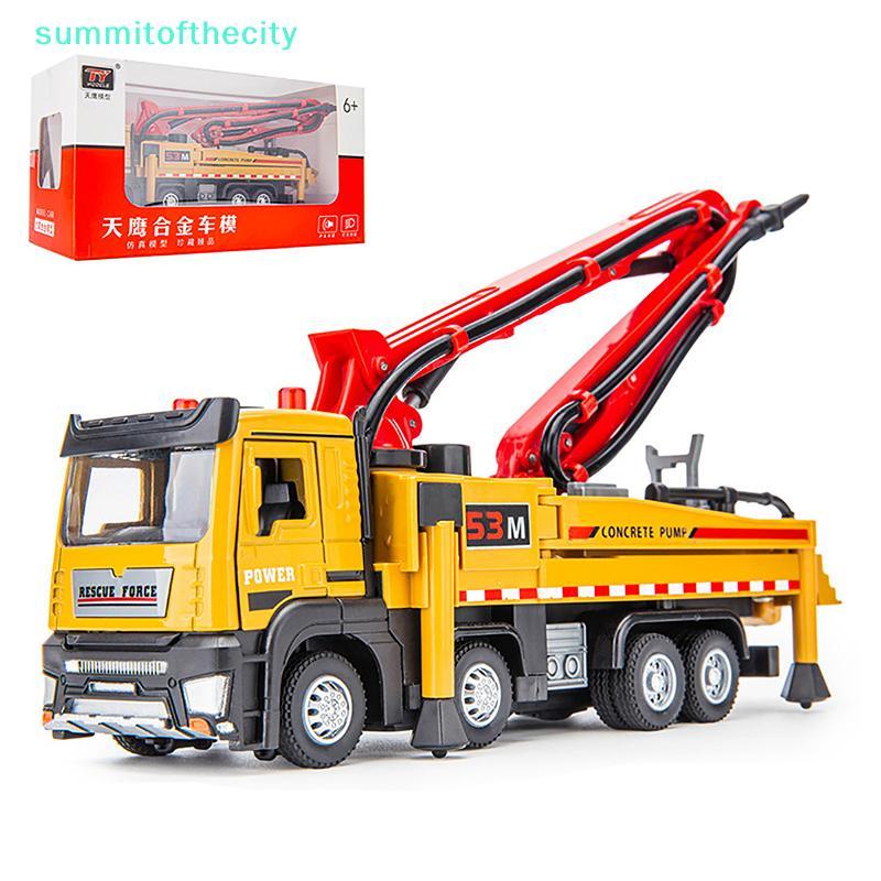 Prosperityussum 1 : 32 Bomba De Concreto Tru Toy Car Diecast Meatl Vehicle Model Pull Ba Sound & Light Coleção Em Miniat