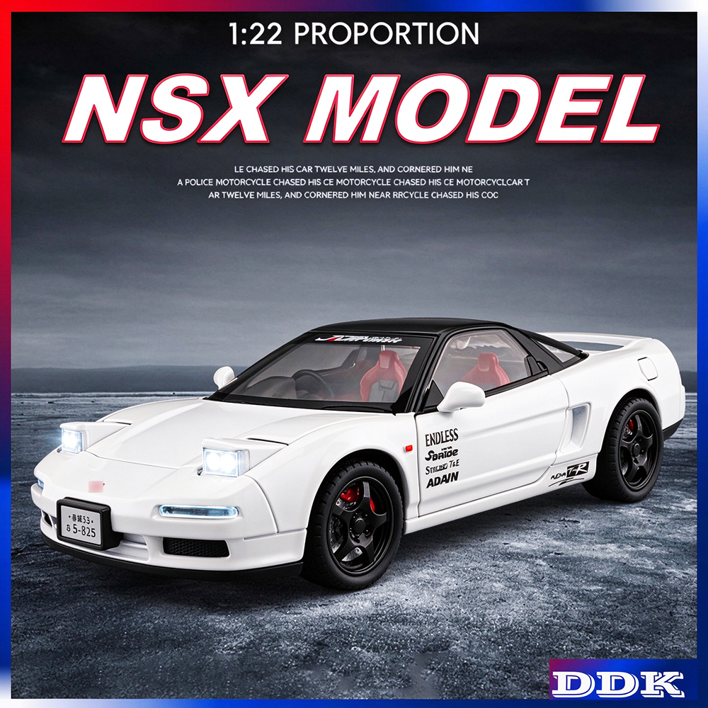 1 : 22 NSX Diecast Alloy Model Toy Car Sound Light Pull Back Presentes Crianças Amigos Presente De Aniversário