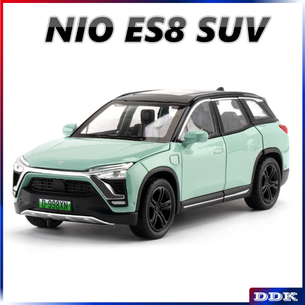 1 : 32 NIO ES8 SUV Diecast Alloy Model Toy Car Sound Light Pull Back Crianças Amigos Presentes