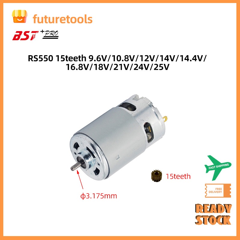 Venda Bem motor RS550 15T Para Furadeira Sem Fio E Motosserra Ou Lavadora De Carro 12v 14.4V 18V 21v 24V