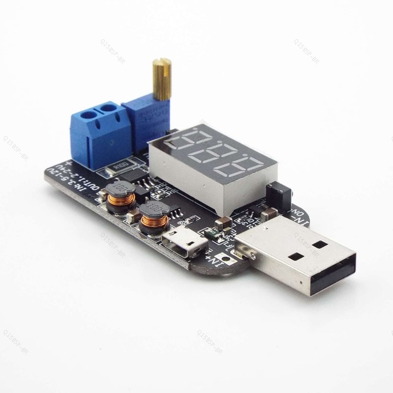Micro USB 5V A 3.3V 9V 12V 18V 24V Ajustável Buck-Boost Fonte De Alimentação Módulo Regulador De Tensão Display LED Corr