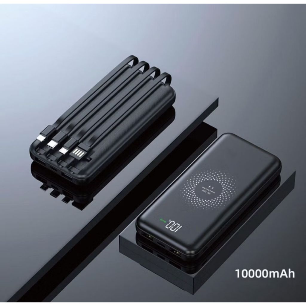 Carregador Bateria Power Bank Com 4 Cabo 10000mah Agold BTE-17 Portatil