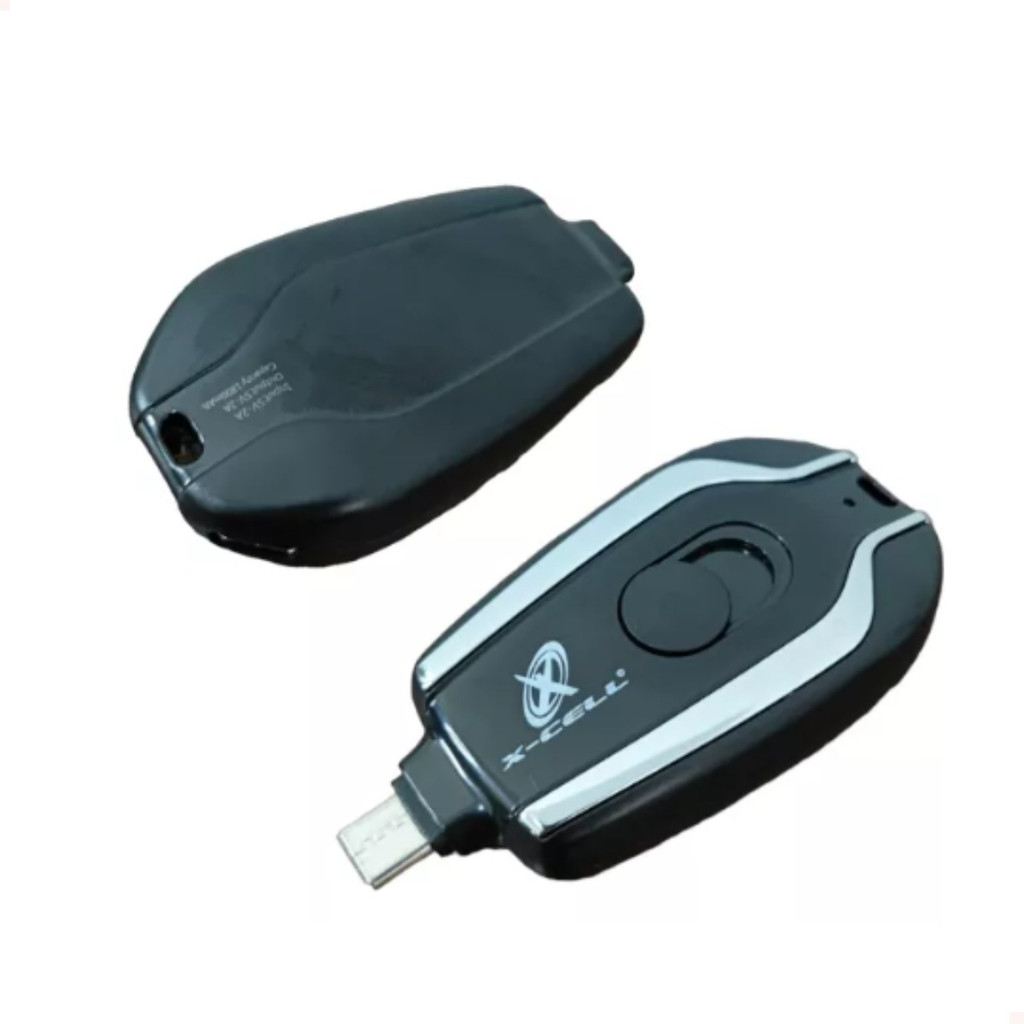 Chaveiro Carregador Celular Portátil Para iPhone Powerbank preto