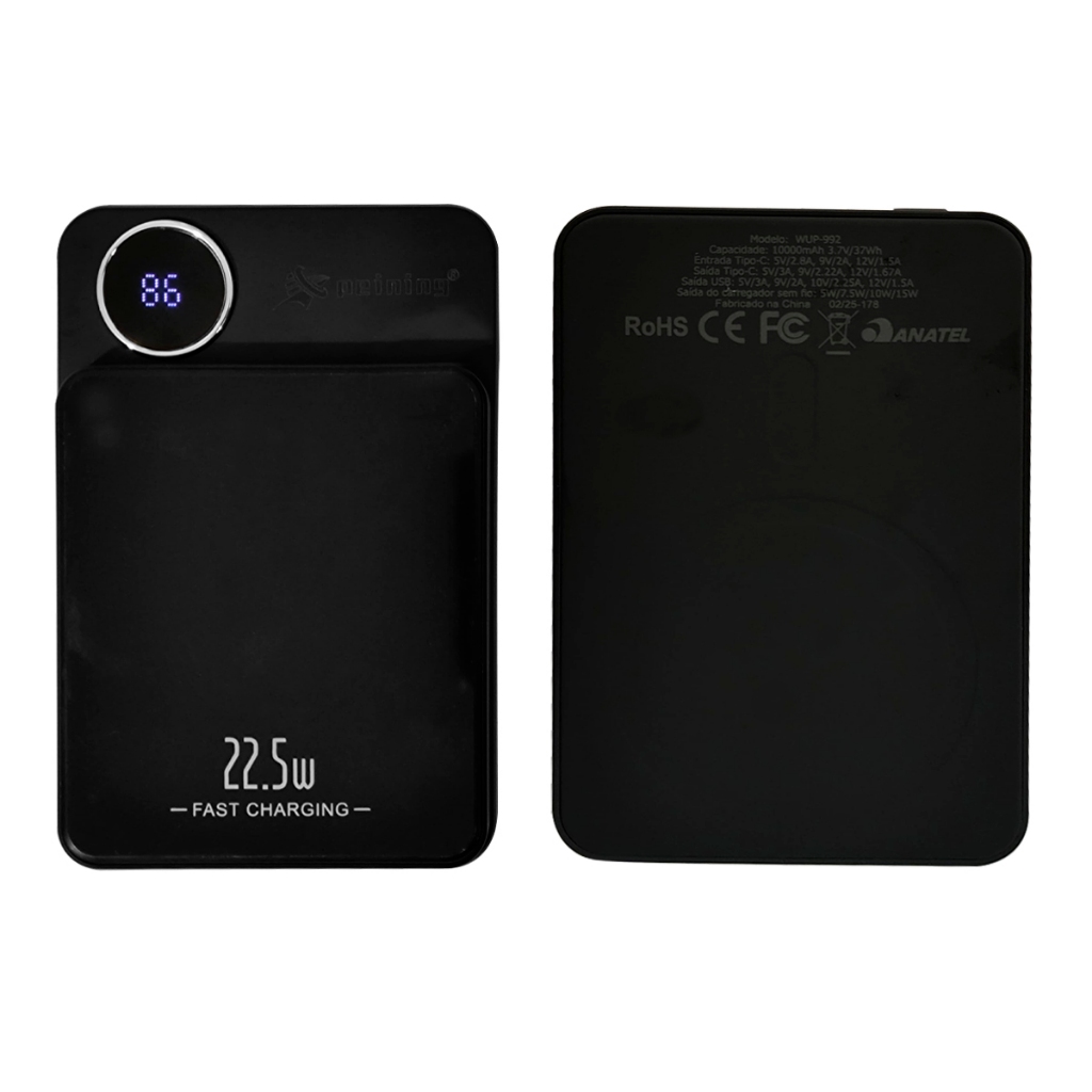 PowerBank carregamento Sem Fio Inducao Portatil 22W 10000mAh