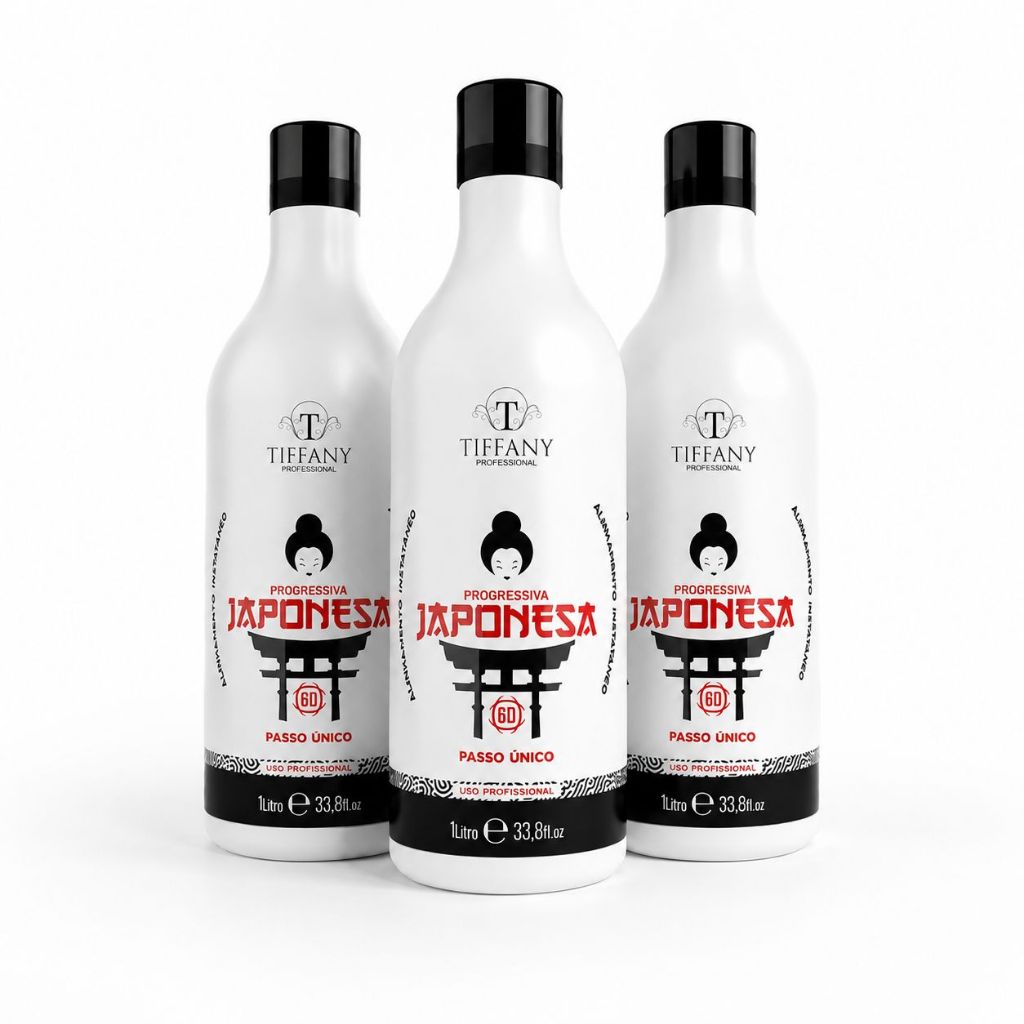 Kit 03 Progressivas Japonesa Tiffany Professional -1LT- Liso Imediato Profissional