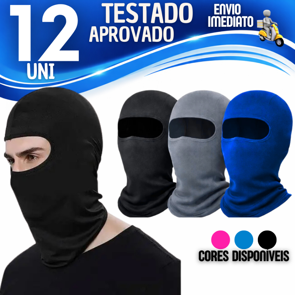 3/6/12 Balaclava Toca Ninja Segunda Pele Moto Bike Trilha Pesca Airsoft Proteção UV Vento Poeira Capacete