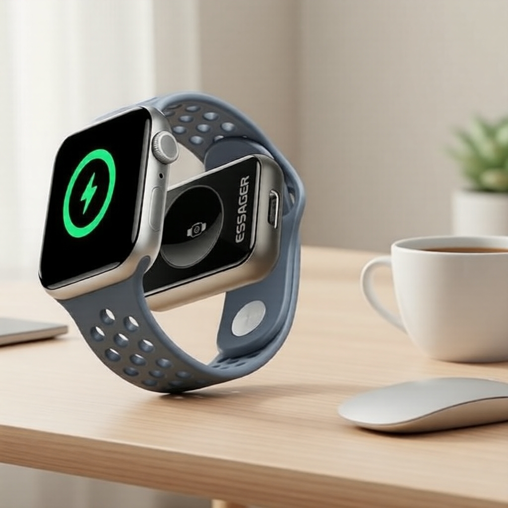 Essager 5W Solução de Carregamento Wireless 2 em 1 para Apple Watch e Dispositivos iOS, Alimentado por USB-C, Pronto