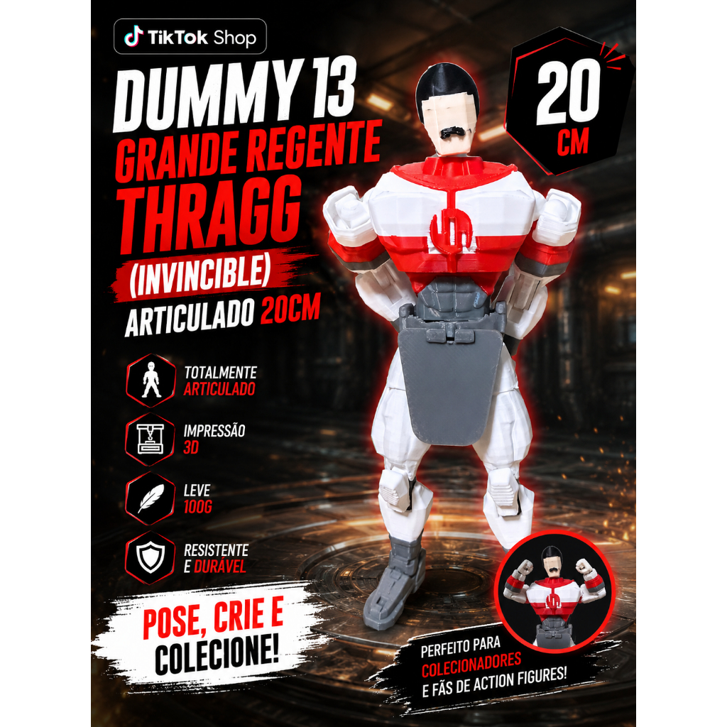 Action Figure Grande Regente Thragg (Invincible) - Dummy 13 Articulado 15 a 22cm Impressão 3D