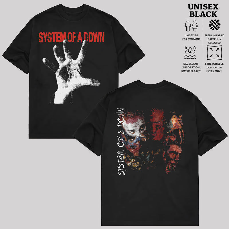 Camiseta System Of A Down Painted Faces Vintage Estilosa Atemporal Elegante Retrô