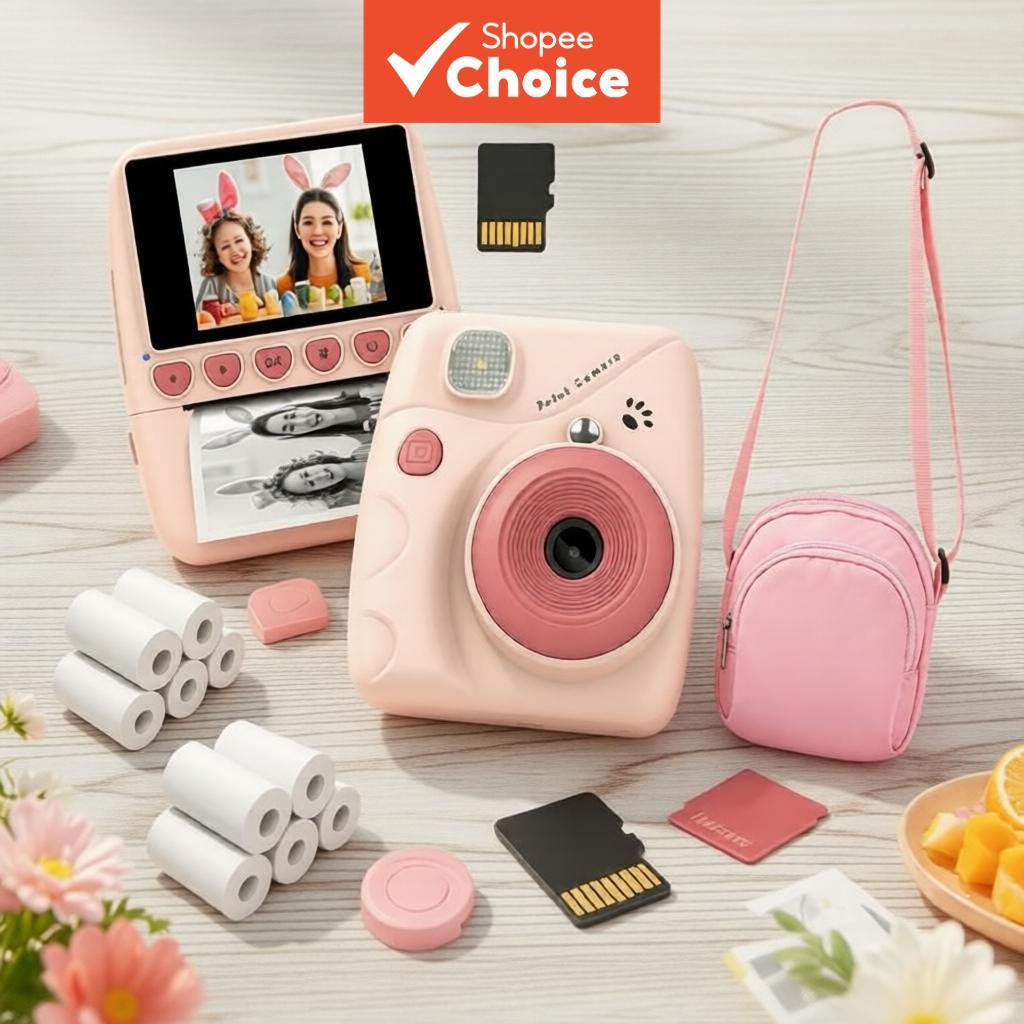 Para Crianças Câmera Impressão Instantânea 1080P Digital Foto Papel Carry Bag Presente De Natal