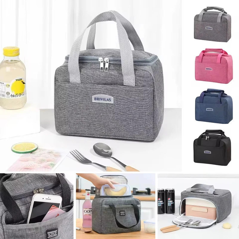 Portable Lunch Bag For OL Women Thermal Insulated Lunch Box Tote Cooler Handbag Waterproof Bento Pouch Office Food Shoul