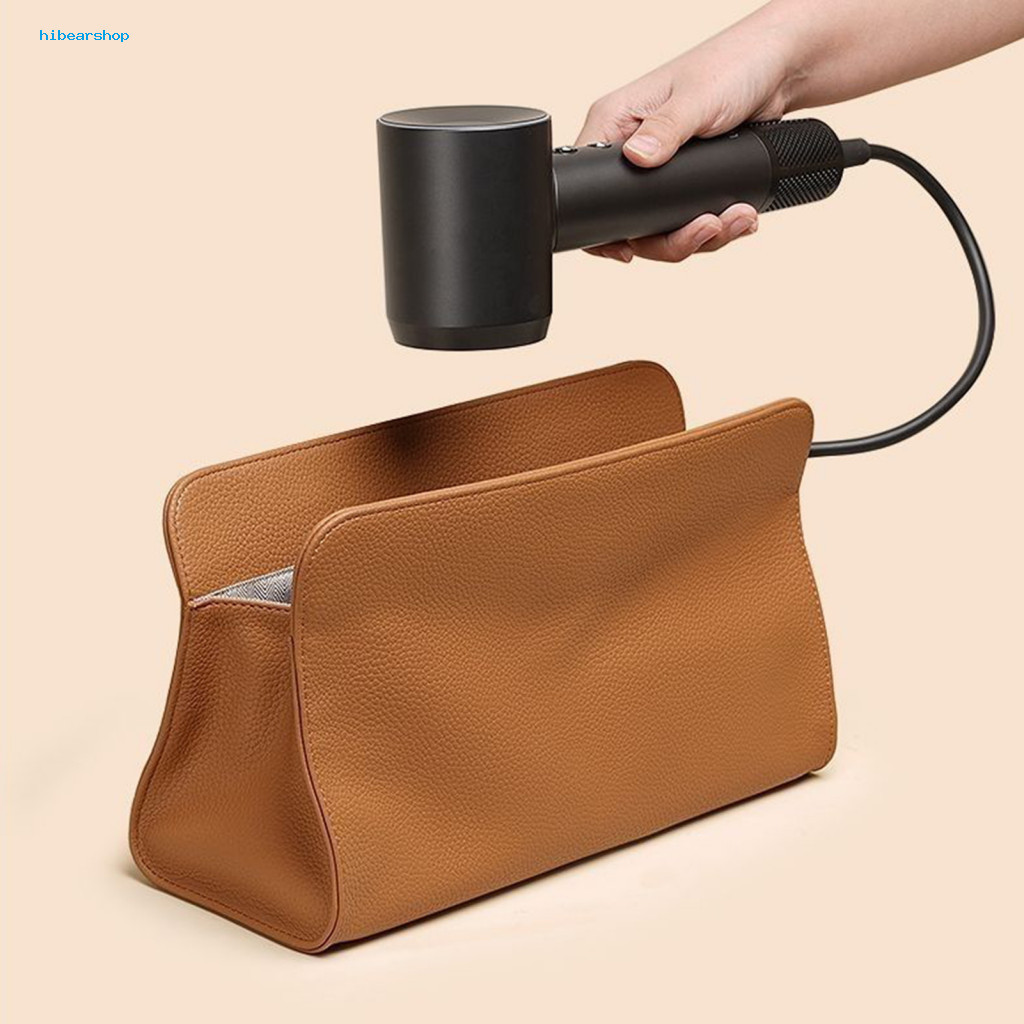 Multi-purpose Toiletry Organizer Faux Leather Storage Bag Portable Mini Hair Dryer Waterproof Travel Pouch Magnetic Clos