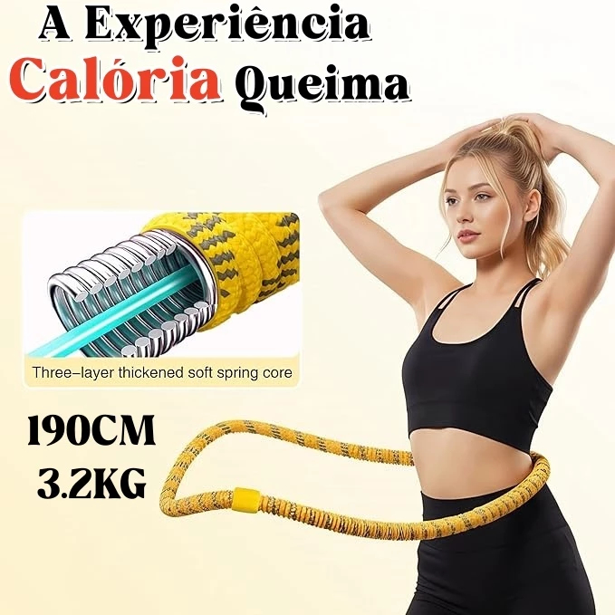 Spring Hula Hoop, Fat Burning, Portable with ABS Massage, Abdomen Slimming and Trains Multiple Areas