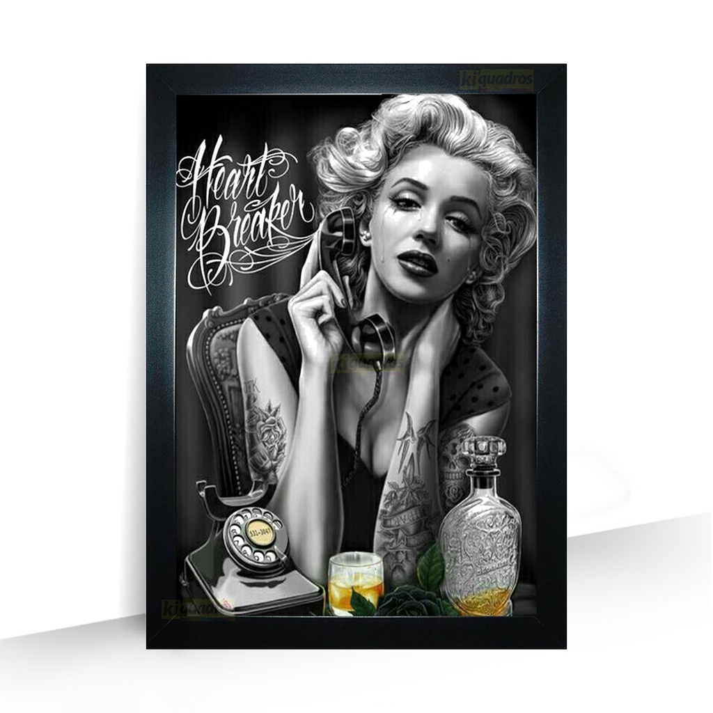 Quadro Mulher Vintage Bar restaurante Barbearia 44cm