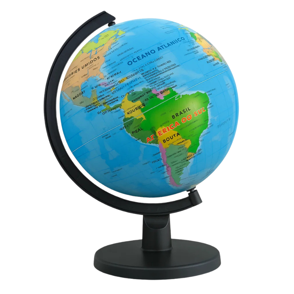 Globo Terrestre 34cm Com Iluminação Led E Rotação 360 Graus