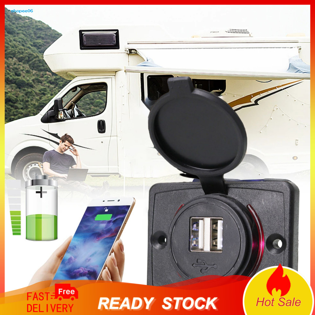 Car Charger for Two Devices Dual Port Fast with Flip Cover Universal 12-24v Usb Charging Station for Phones Tablets Idea