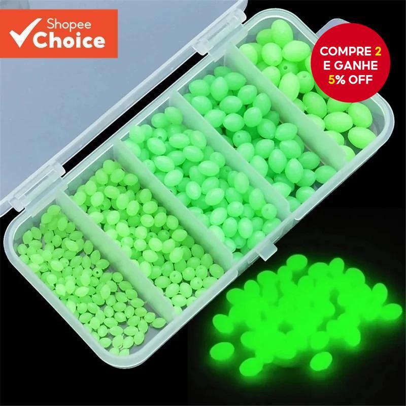 375Pcs/Set Night Luminous Fishing Beads Esferas De Pesca Nocturna Vermes Suaves Brilhantes Isca Flutuante Acessórios