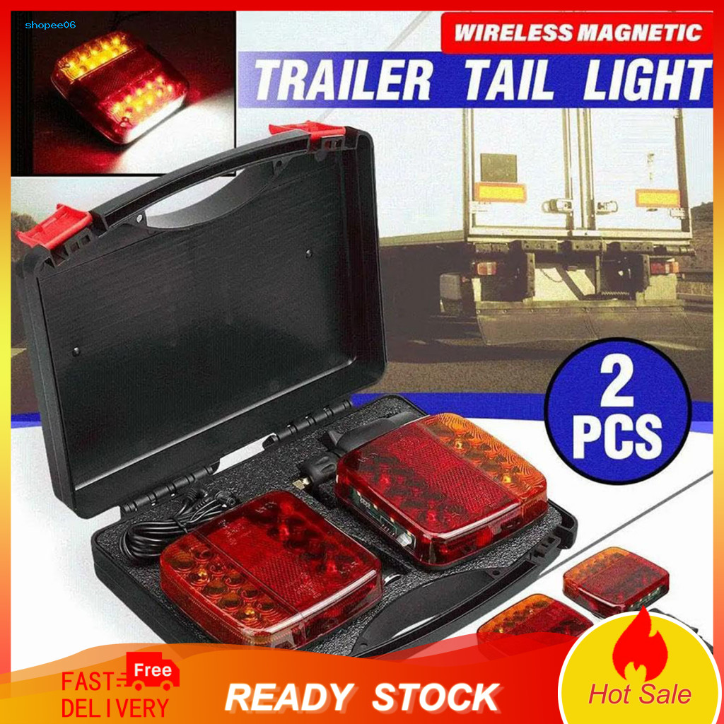 Battery-powered Trailer Lights Car Led Tail Wireless Magnetic Kit for Trucks Boats Rvs – Weatherproof Fast Charging fo