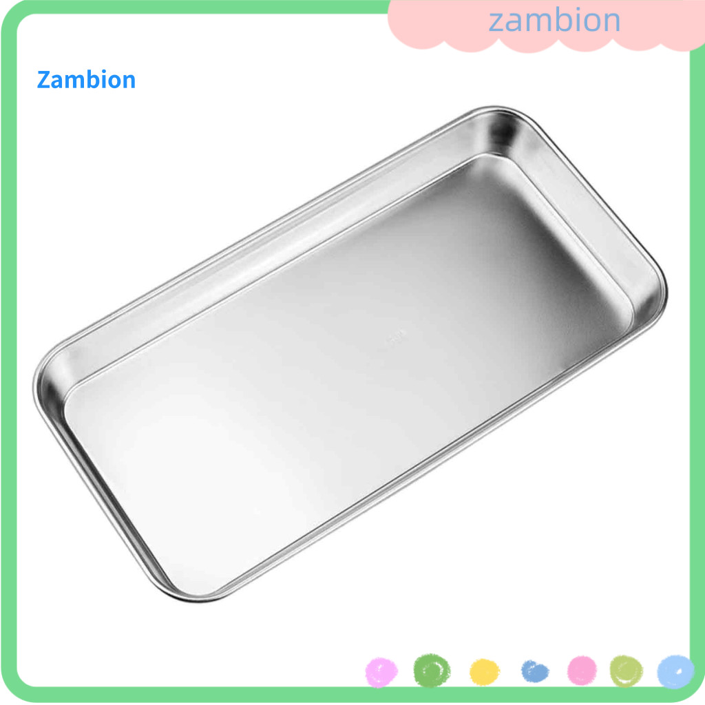 Metal Serving Tray for Kitchen Reusable Food Container Stainless Steel Plates Condiment Dish Snack Grill Baking Steamer