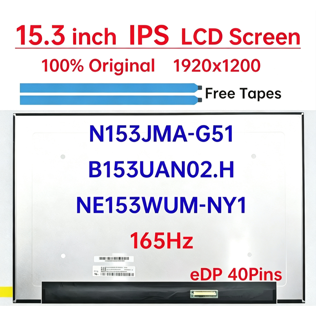 Tela LCD De 15.3 Polegadas 165 Hz NE153WUM-NY1 B153UAN02 . Substituição 1920x1200 eDP 40 Pinos Sem Toque Do Painel Da Ma