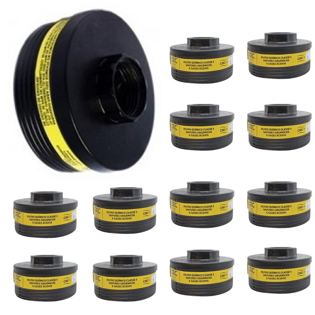 kit com 10 Filtro Máscara Alltec Respirador Pintura Gases Vo/ga