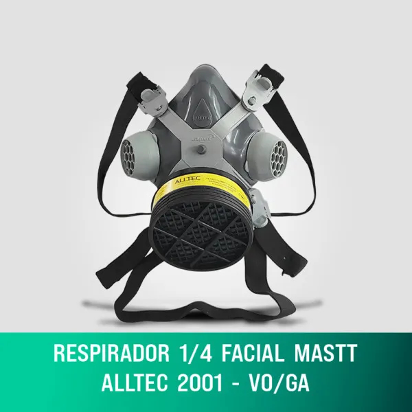 Respirador 1/4 Facial Alltec 2001 Com Filtro VO/GA Mascara para Vapores Organicos e Gases Acidos