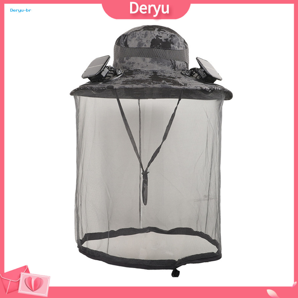 Solar Fan Hat Breathable Fishing Cap with Dual Built-in Fans Usb Rechargeable Wide Brim Mesh Sun Protection for Outdoor