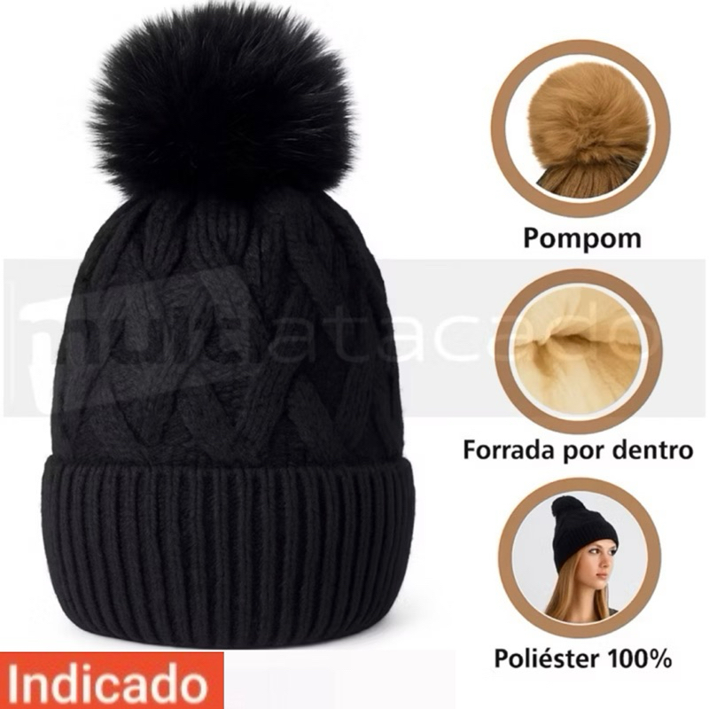 Gorro De Malha Elástica Chapéu De Inverno Sem Aba Ajustável Para Homens E Mulheres Touca De Frio Lã Gorro Liso  Touca