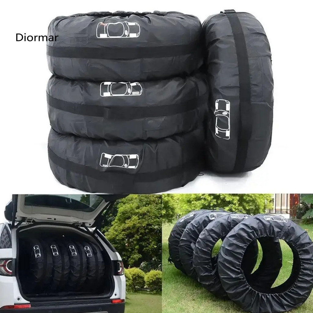 Elastic Band Storage Bag Universal Spare Tire Cover Nylon Carry Tote with Handle – All-weather Protective Sack for Car