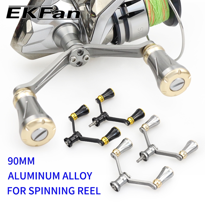 EKFan 90mm Spinning Reel handle Aluminum Alloy material for daiwa shimano double knob Power handle lure reel diy Gears