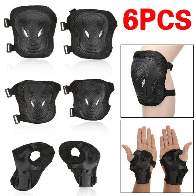 Women Men Elbow Wrist Knee Pads Protective Gear Set Skate Roller Cycling Bike 6pcs set of roller skating ice protection