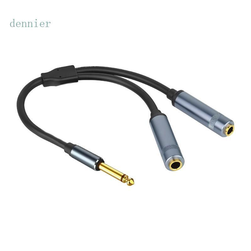 Den Travel 6 5mm Conexão Divisor Som Dispositivo Para Dois Alto-Falantes Microfones