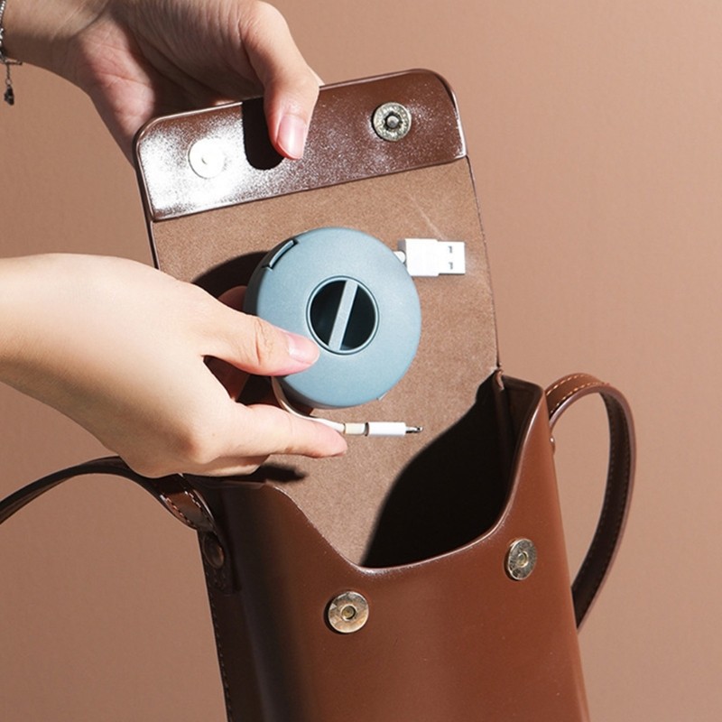 KOK Travel Friendly Round Cable Management Case Camadas Giratórias Para Armazenamento Sem Emaranhados Construída Em Esto