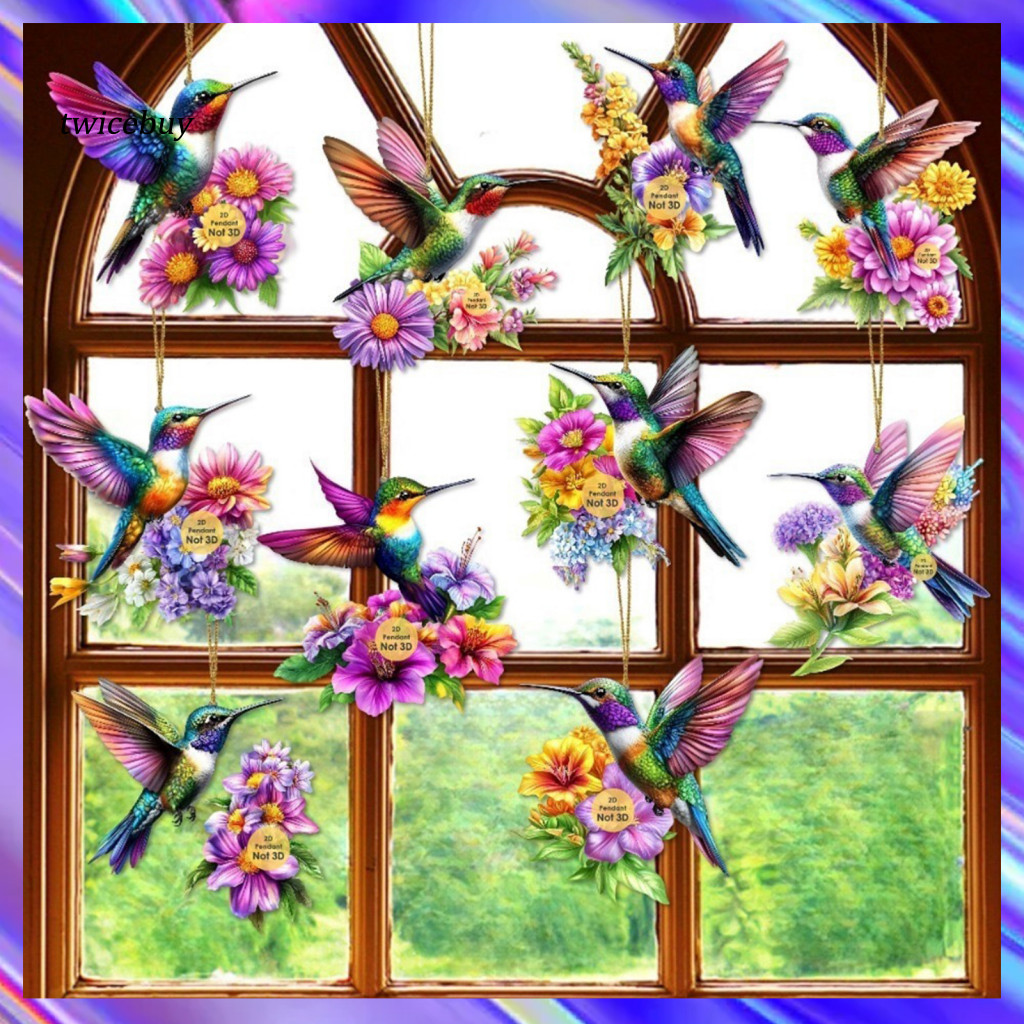 Bird-themed Ornament Flight-inspired Hummingbird Christmas Ornaments 2d Acrylic Flying Bird Hanging Pendants for Tree Do