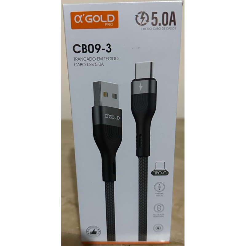 Cabo Usb Tipo C Turbo Power 5A Android Carregamento Rapido Celulares
