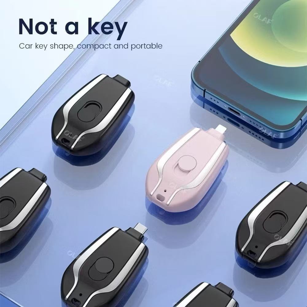 Carregador Portátil Porta-chaves Ultra Compacto – Ideal para Uso Diário e Viagens