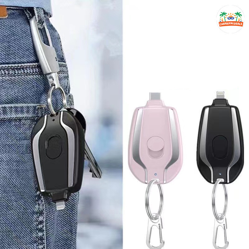 Carregador de chaveiro portátil 1500mAh Mini bateria compacta de carregamento rápido