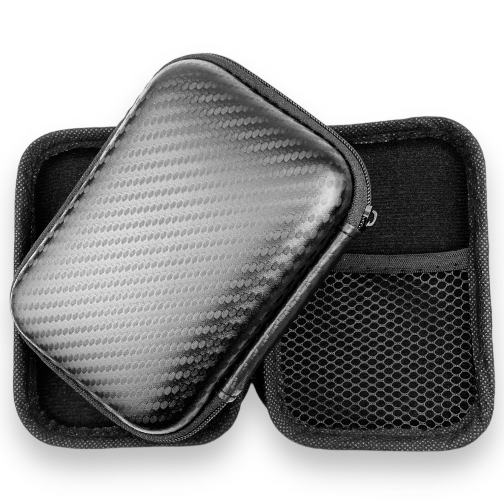 Capa Bag Case Estojo Couro Guardar HD Externo Carregador Cabo Fones De Ouvido Headphone Maquiagem