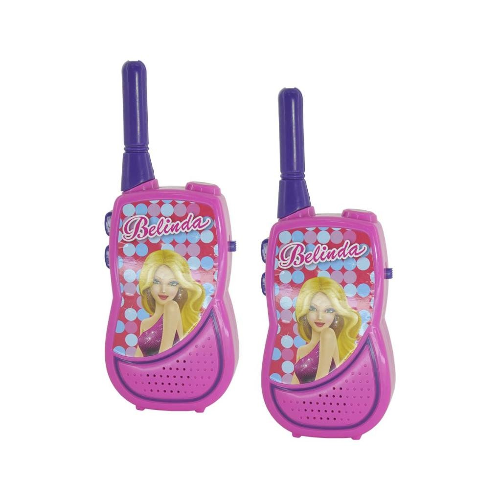 Walkie Talkie Belinda Lanterna Alcance 35m Rosa Lilas Comunicação Infantil Aventura