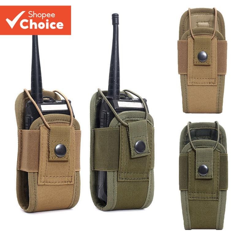1 PC Tático Molle Rádio Bolsa Cinto Pacote Titular Bolso Portátil Walkie Talkie Coldre Acampamento