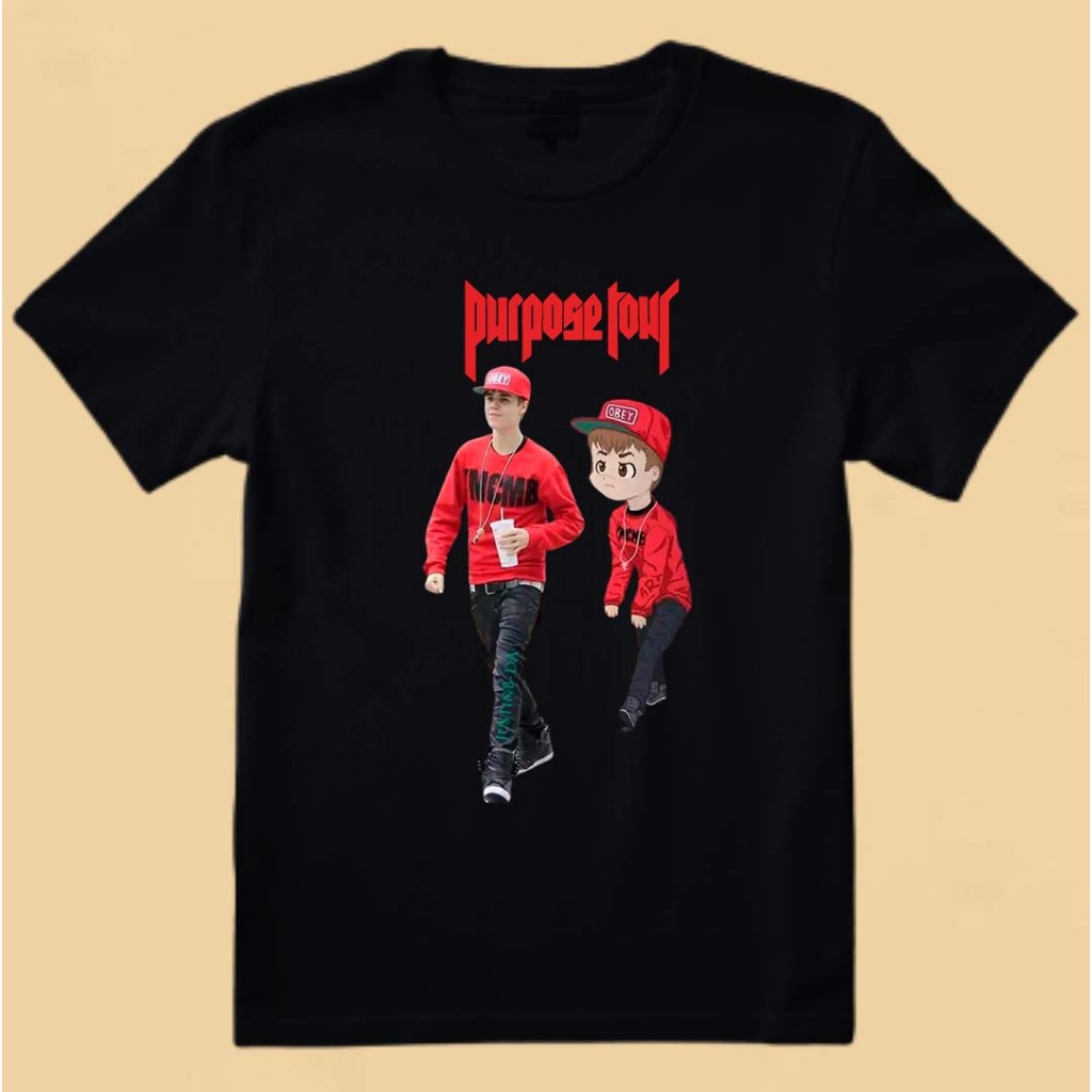 Camiseta  100% algodão Justin Bieber Purpose World Tour